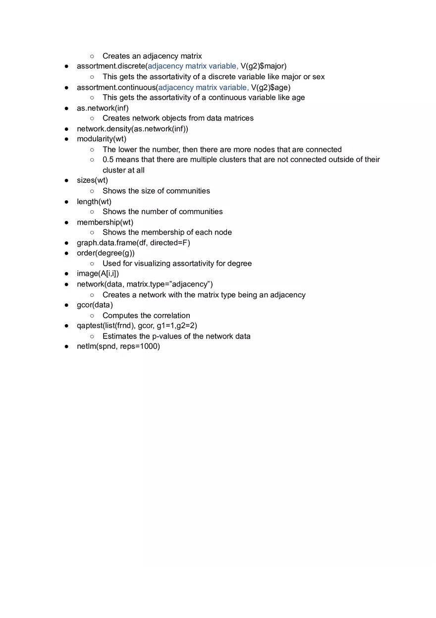 Social Network Analytics Review for Test 2 Part 2 - Page 6