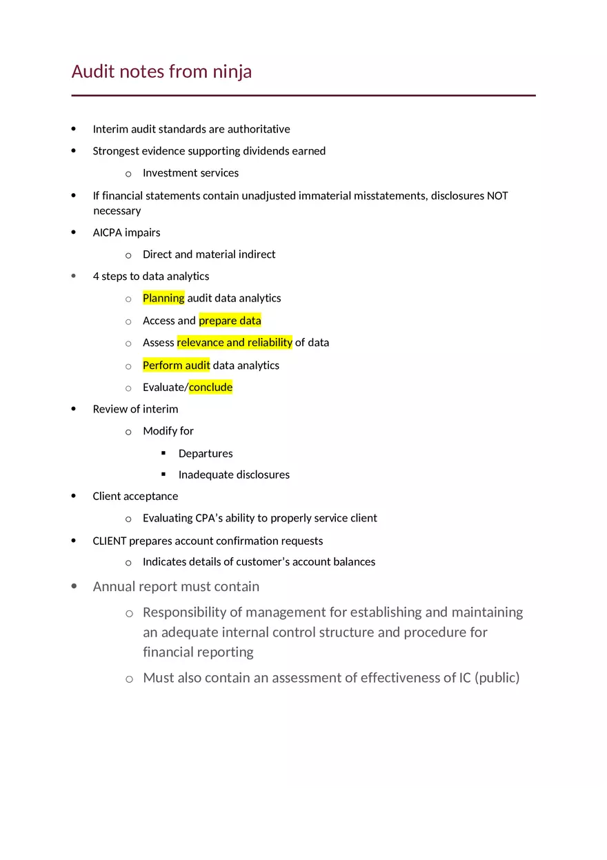 Audit Notes From Ninja - Page 1