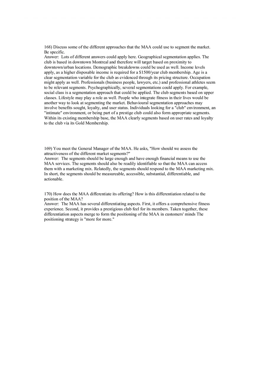 Segmentation, Targeting, and Positioning Answer Key Part 4 - Page 7