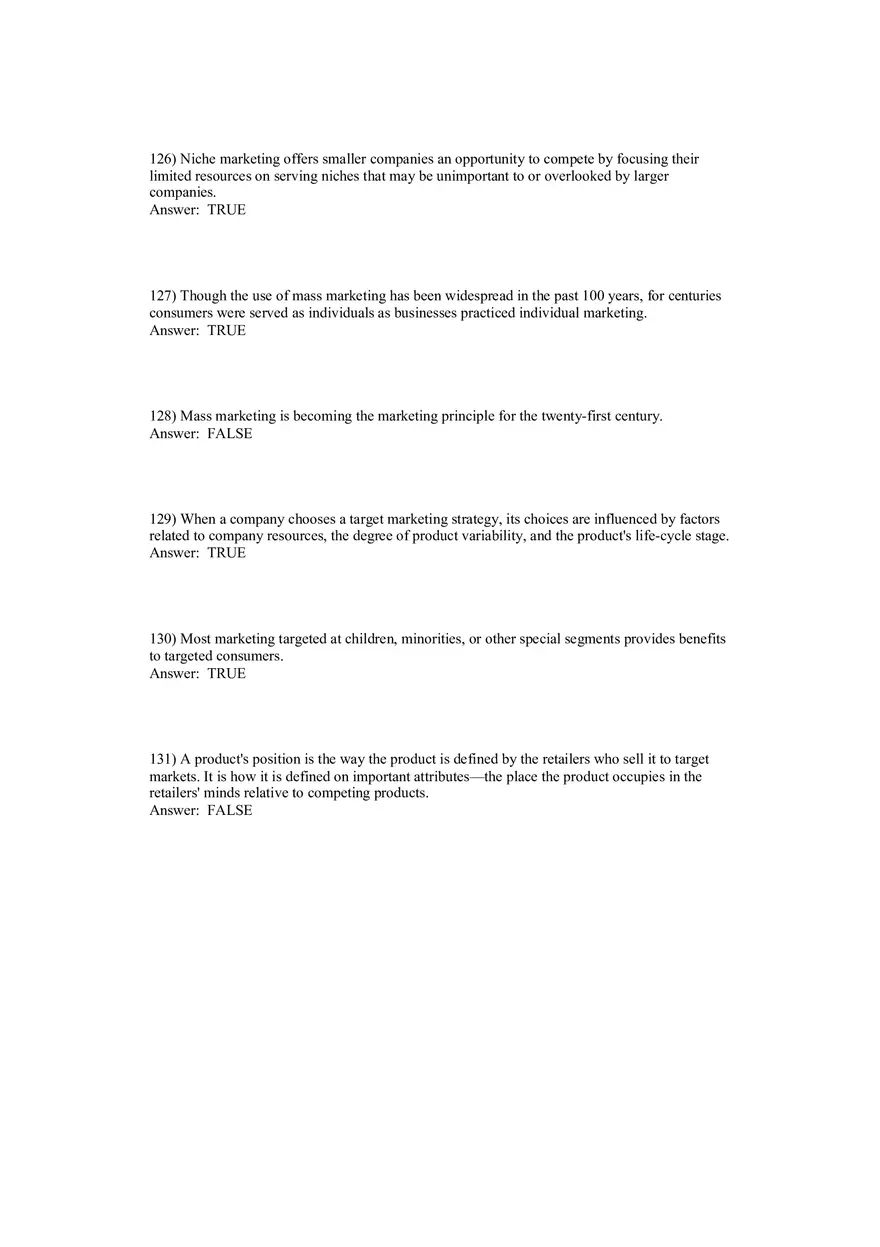 Segmentation, Targeting, and Positioning Answer Key Part 4 - Page 9