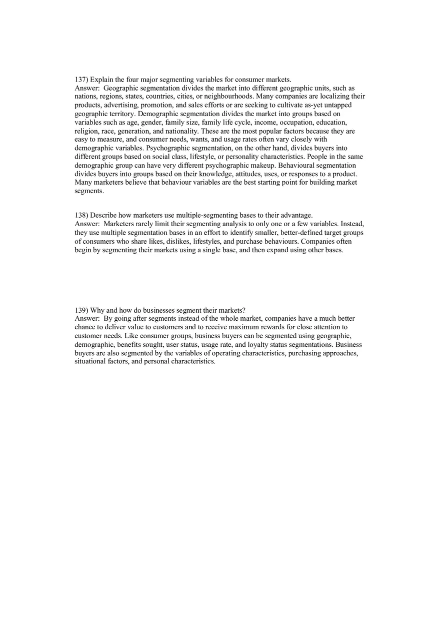 Segmentation, Targeting, and Positioning Answer Key Part 4 - Page 11