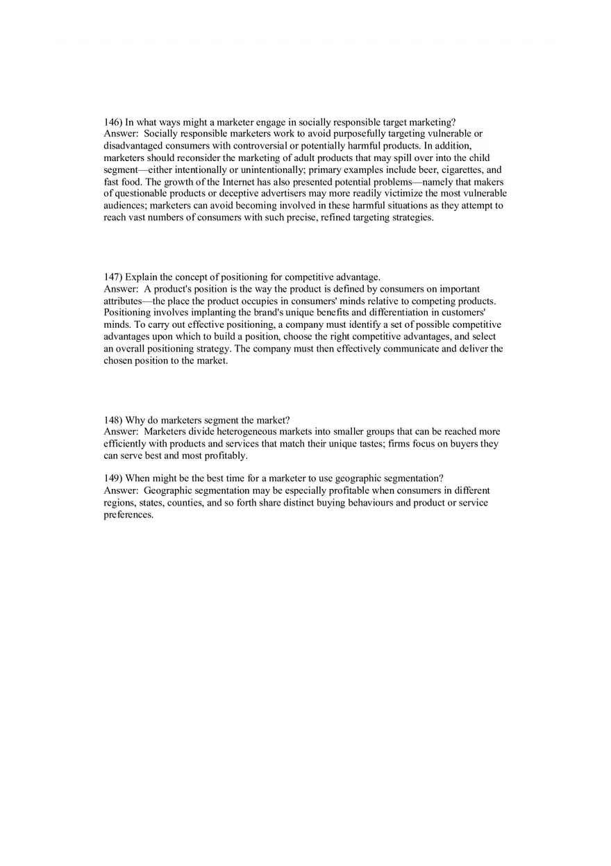 Segmentation, Targeting, and Positioning Answer Key Part 4 - Page 14