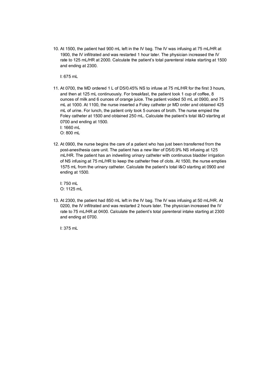 Intake Output Practice Answer Key - Page 4