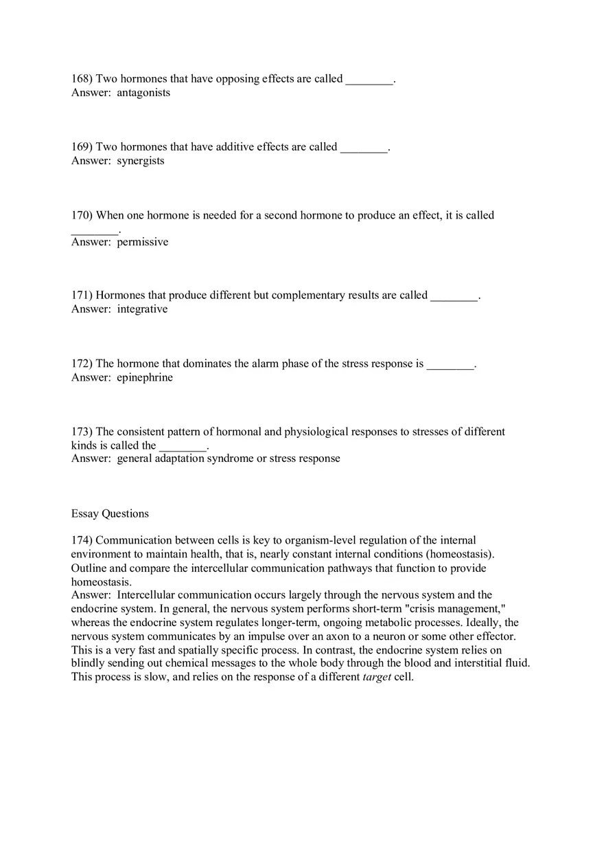 The Endocrine System Answer Key Part 4 - Page 4