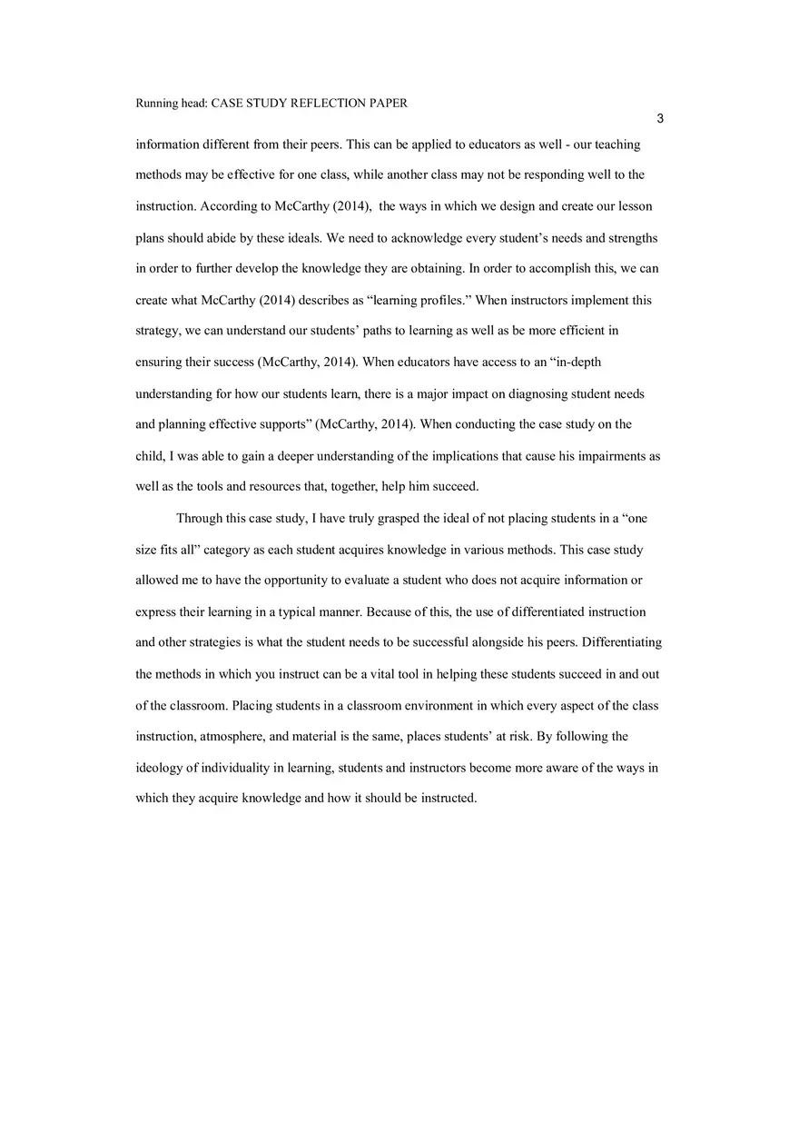 Essay 5 Case Study Reflection Paper - Page 3