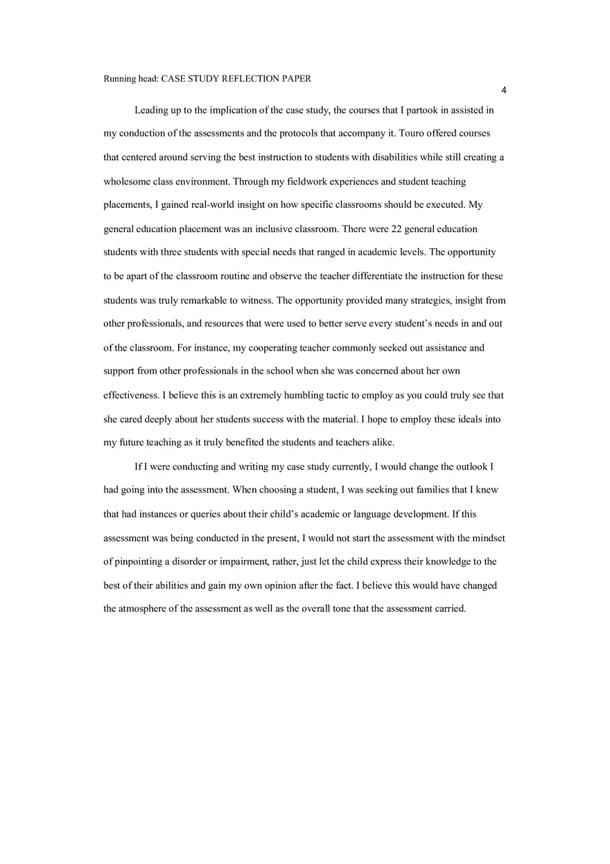 Essay 5 Case Study Reflection Paper - Page 4