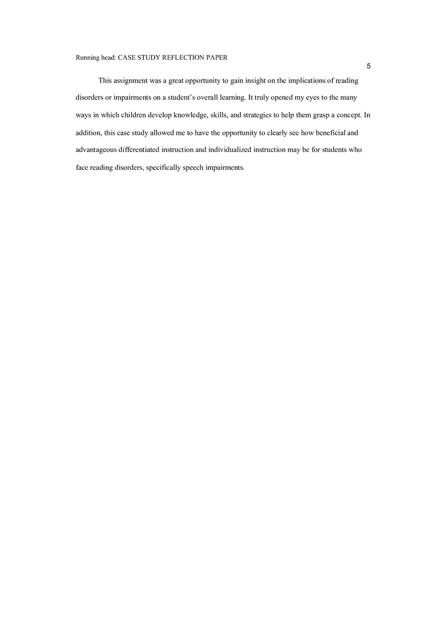 Essay 5 Case Study Reflection Paper - Page 5