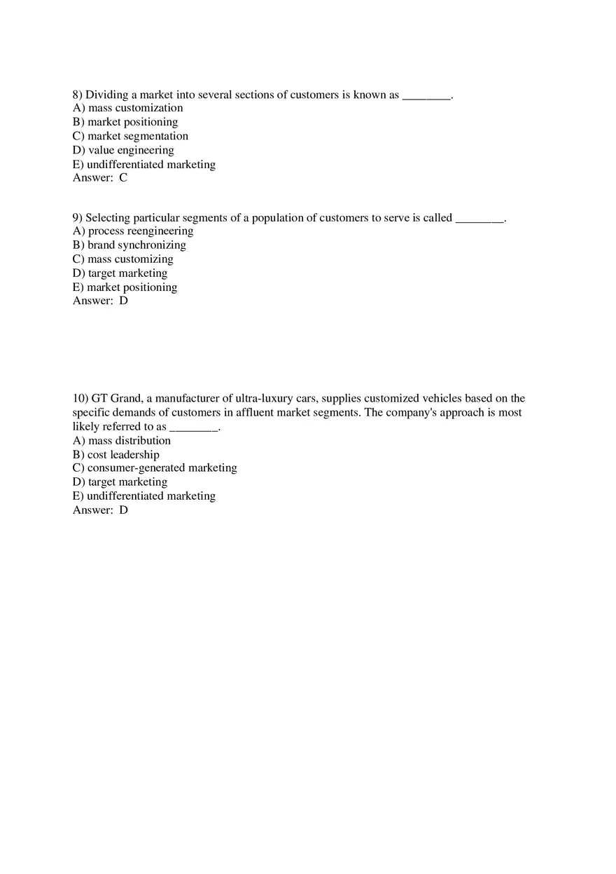 Marketing - Creating and Capturing Customer Value Part 1 - Page 3