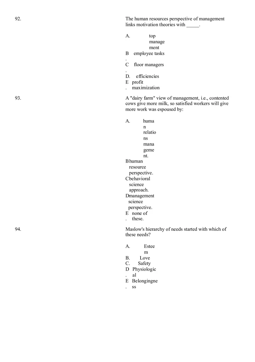 The Evolution of Management Thinking Questions Part 3 - Page 1