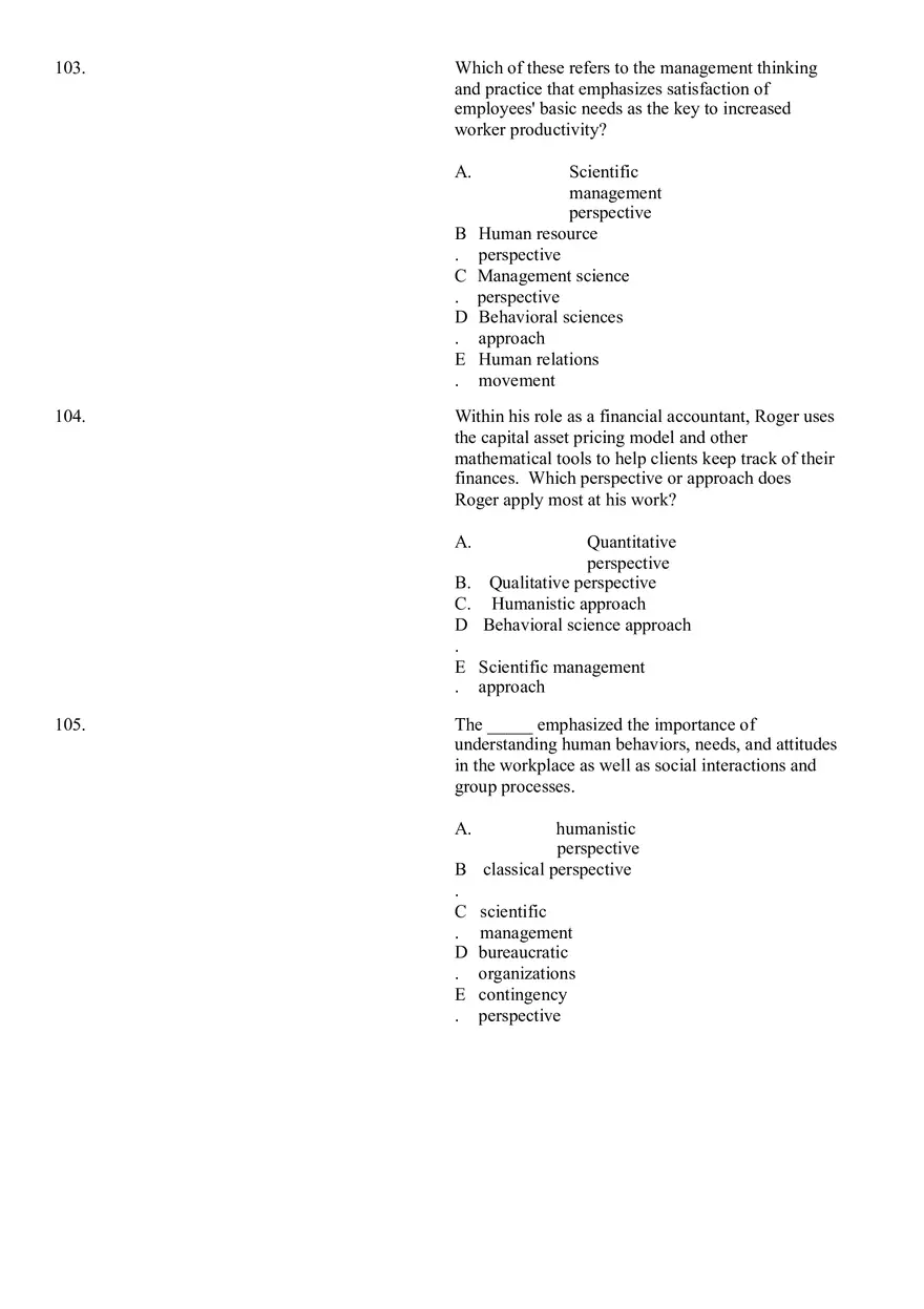 The Evolution of Management Thinking Questions Part 3 - Page 5