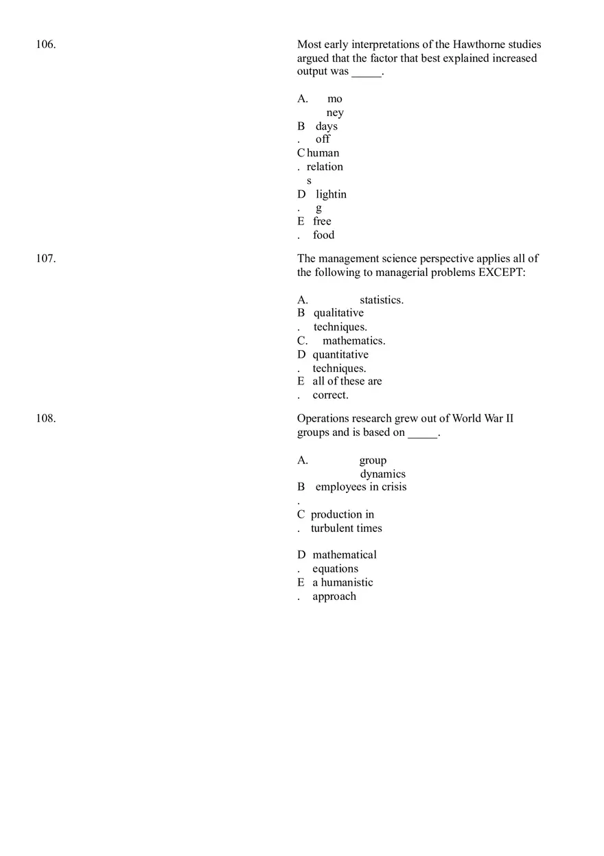 The Evolution of Management Thinking Questions Part 3 - Page 6