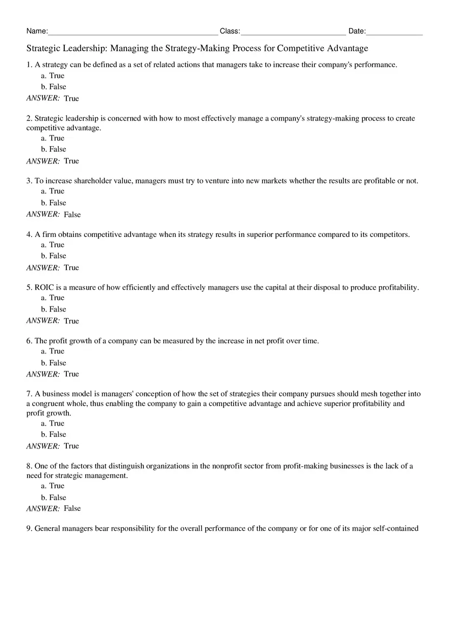 Managing the Strategy-Making Process for Competitive Advantage - Page 1