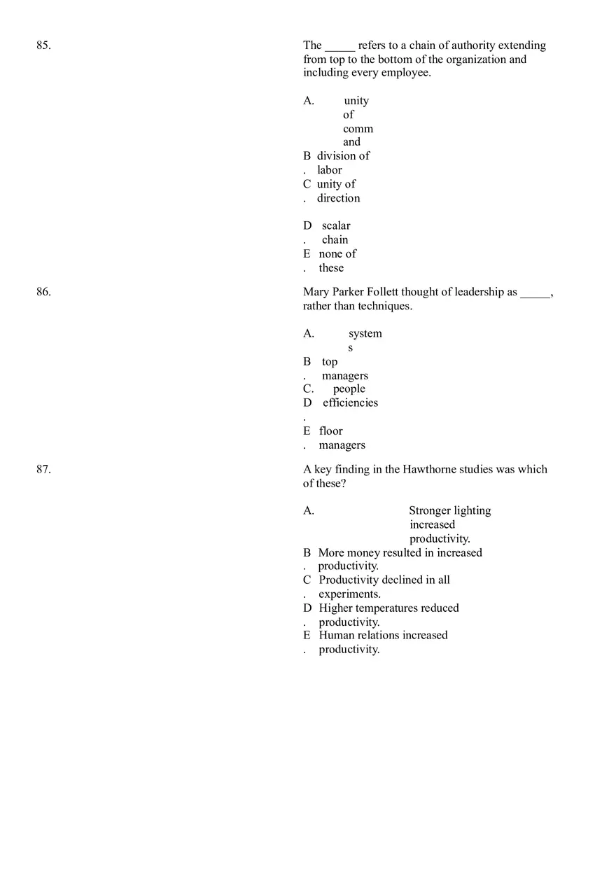 The Evolution of Management Thinking Questions Part 2 - Page 9