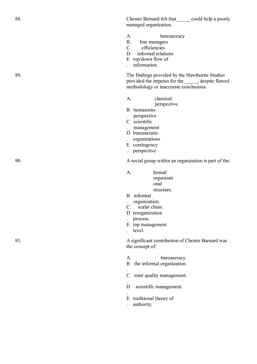 The Evolution of Management Thinking Questions Part 2 - Page 10