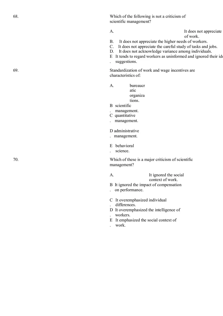 The Evolution of Management Thinking Questions Part 2 - Page 3