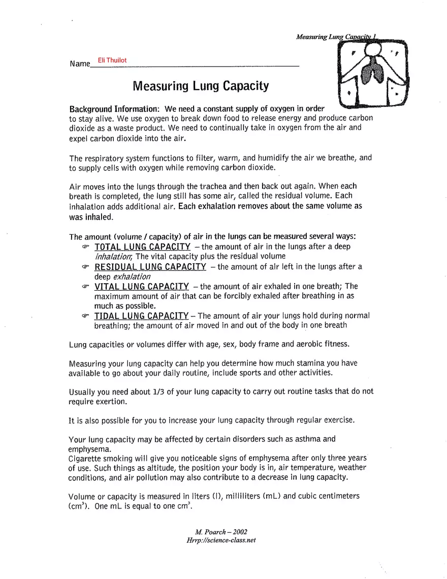 Measuring Lung Capacity 1 - Page 1