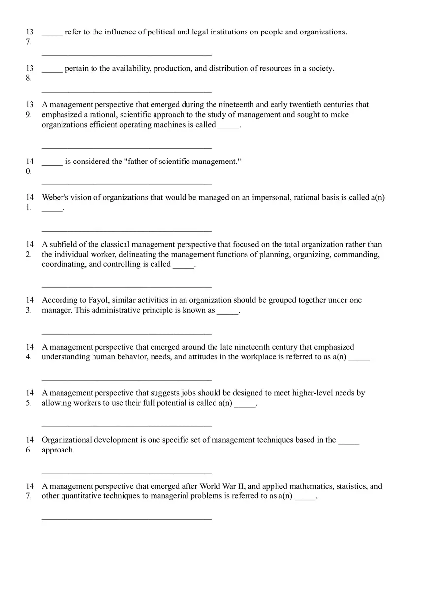 The Evolution of Management Thinking Questions Part 4 - Page 13