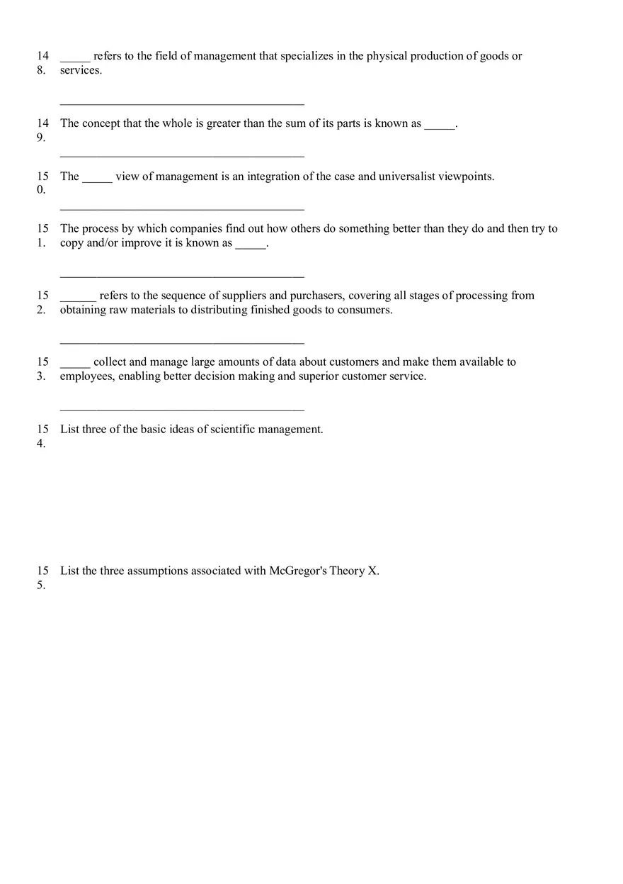 The Evolution of Management Thinking Questions Part 4 - Page 3