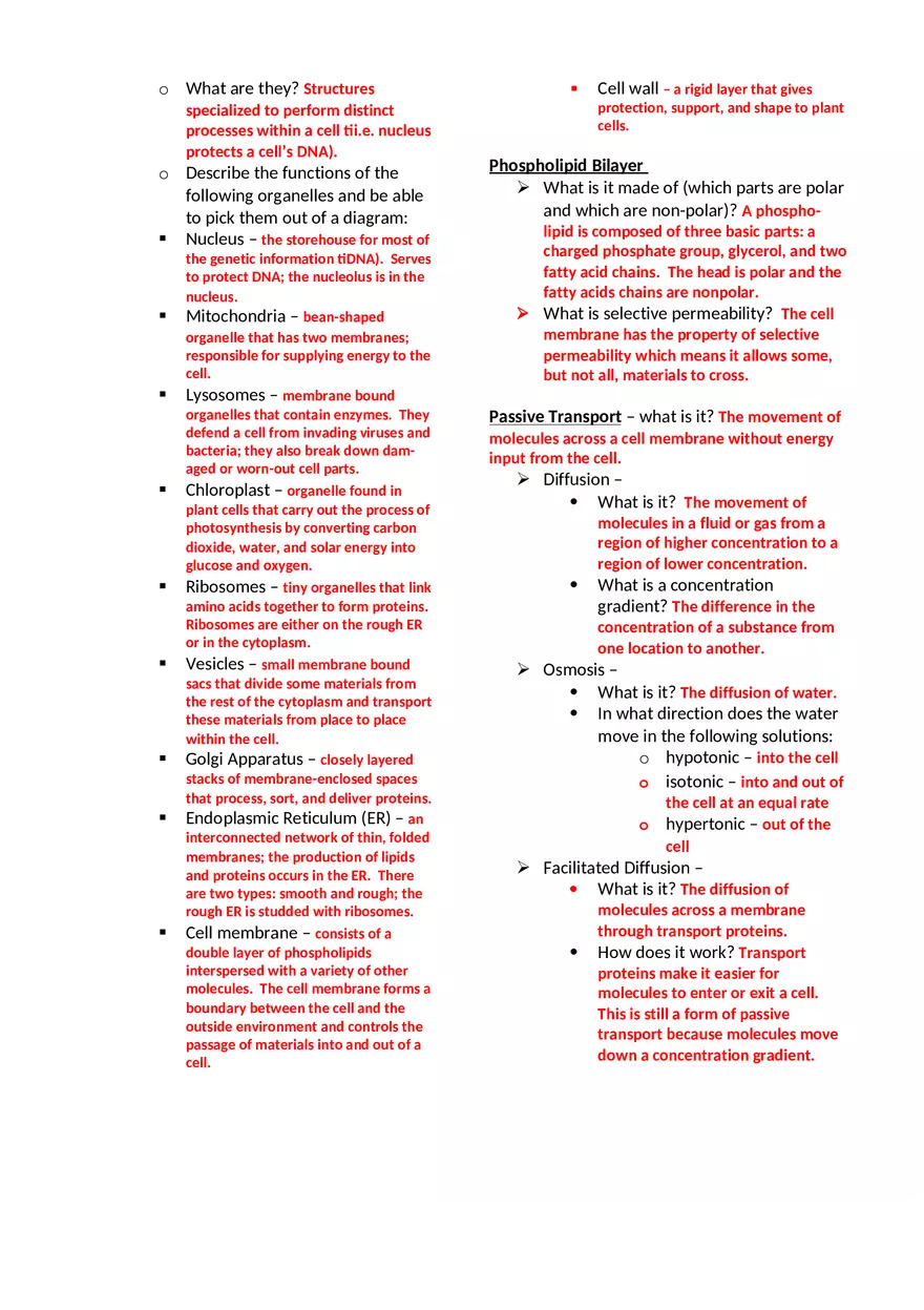 Biology Semester 1 Final Exam Study Guide Answer KeyTest Yourself - Page 5