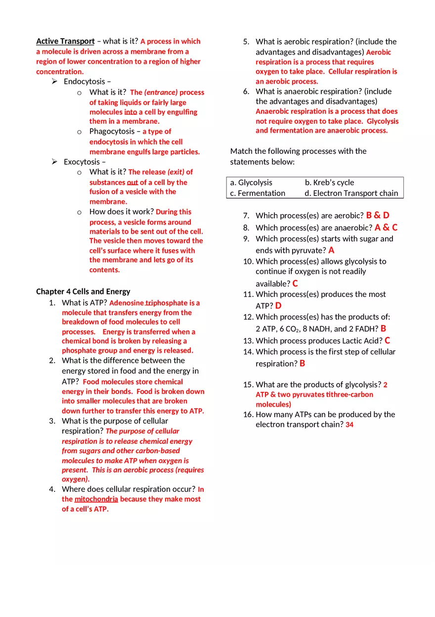 Biology Semester 1 Final Exam Study Guide Answer KeyTest Yourself - Page 6