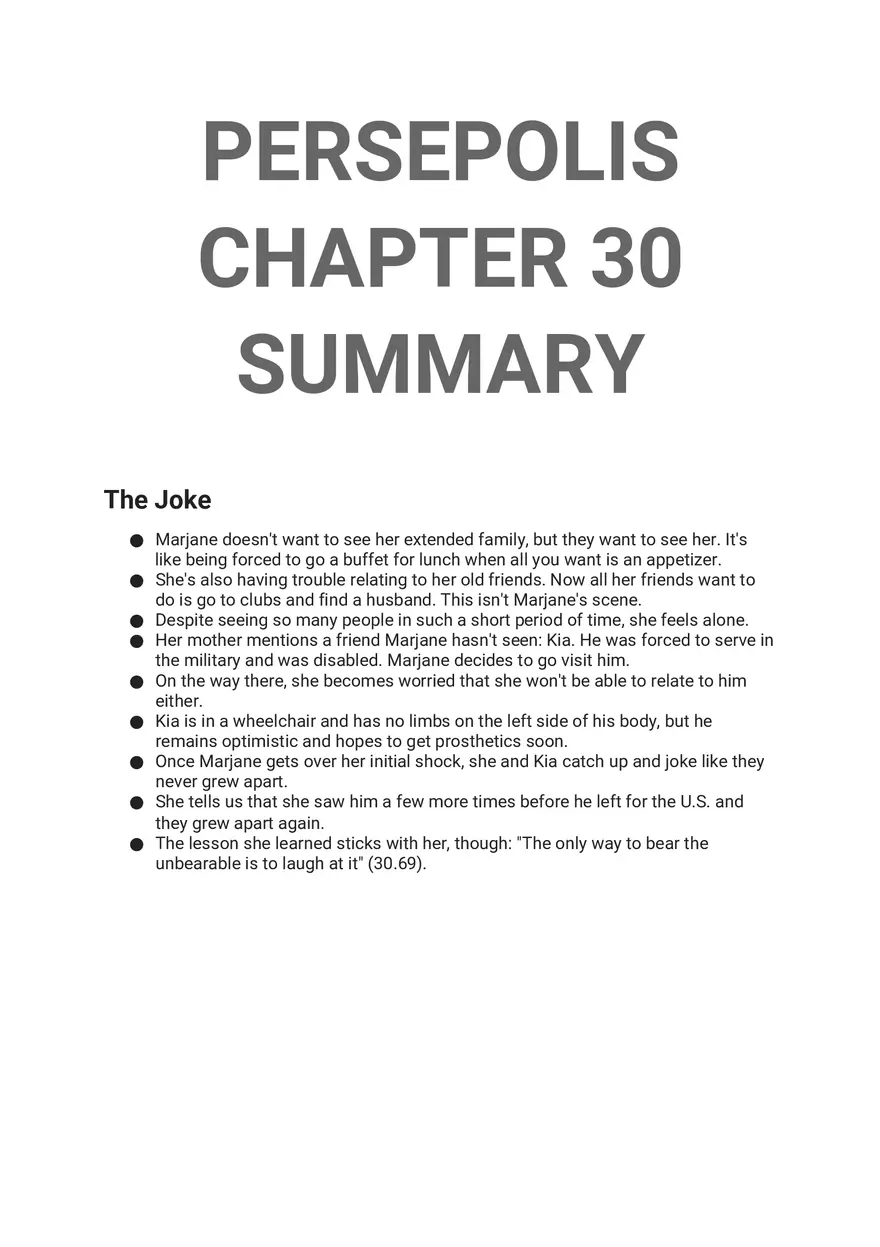 Persepolis Summary Part 3 - Page 7