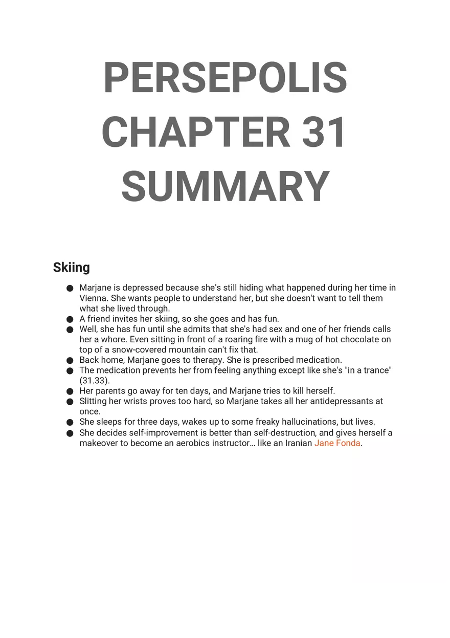 Persepolis Summary Part 3 - Page 8