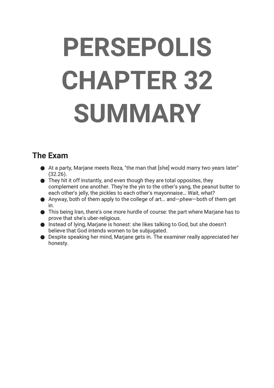 Persepolis Summary Part 3 - Page 9