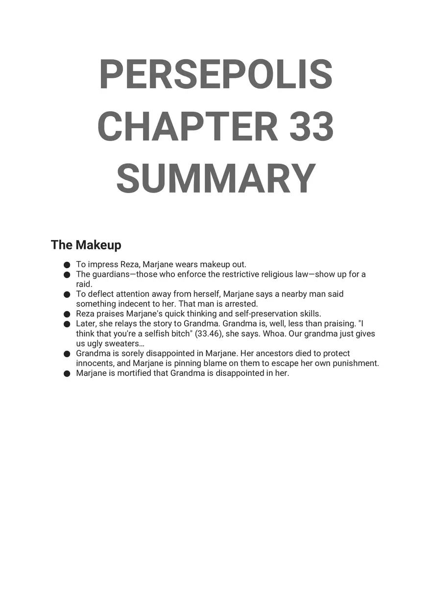 Persepolis Summary Part 3 - Page 10