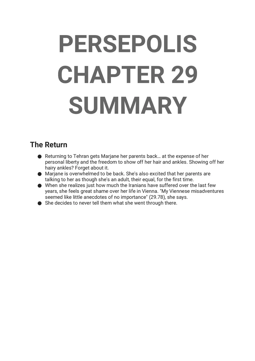 Persepolis Summary Part 3 - Page 6