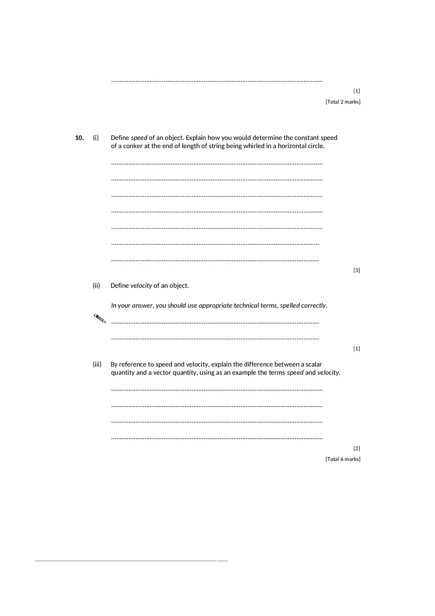 Exercises - Distance, Speed, Displacement, Velocity and Acceleration - Page 2