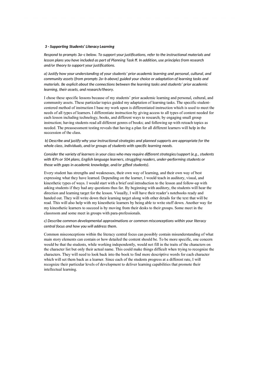 Planning Commentary Elementary Literacy - Page 3