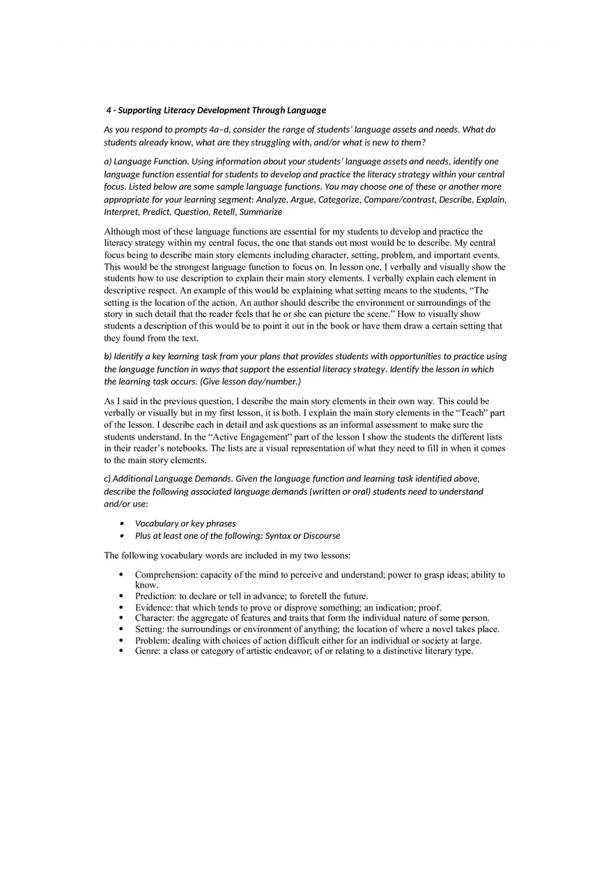 Planning Commentary Elementary Literacy - Page 4