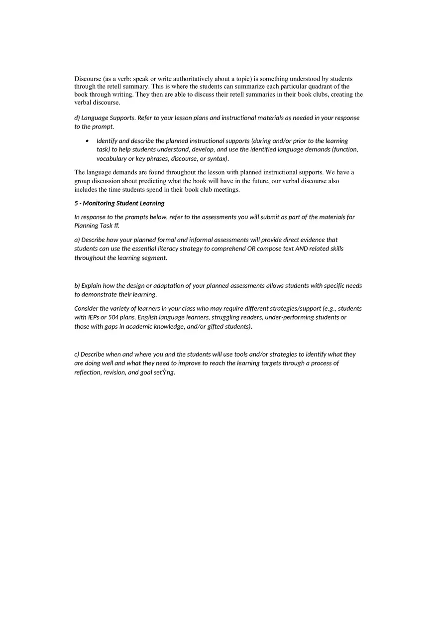 Planning Commentary Elementary Literacy - Page 5