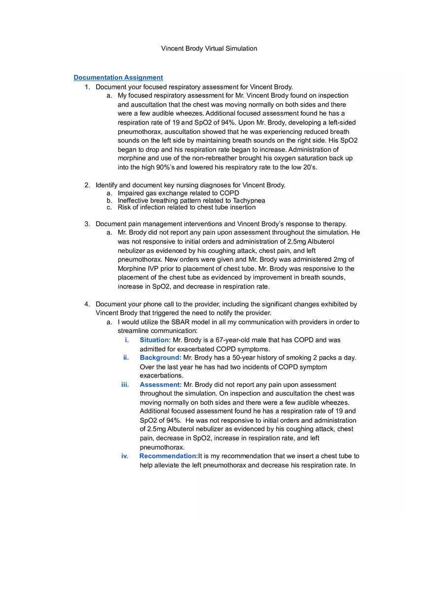 Vincent Brody Virtual Simulation - Page 1