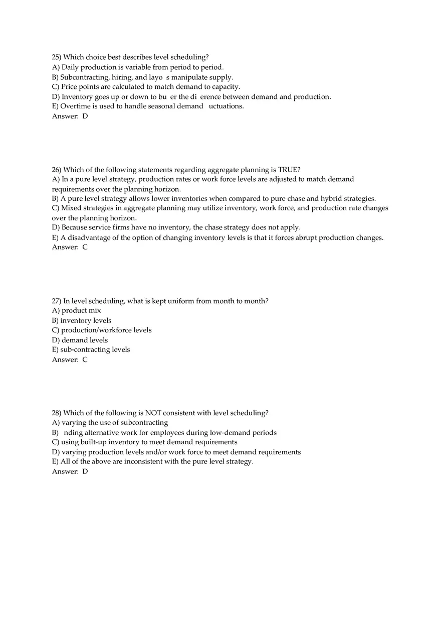 Aggregate Planning and S&OP Answer Key Part 2 - Page 2