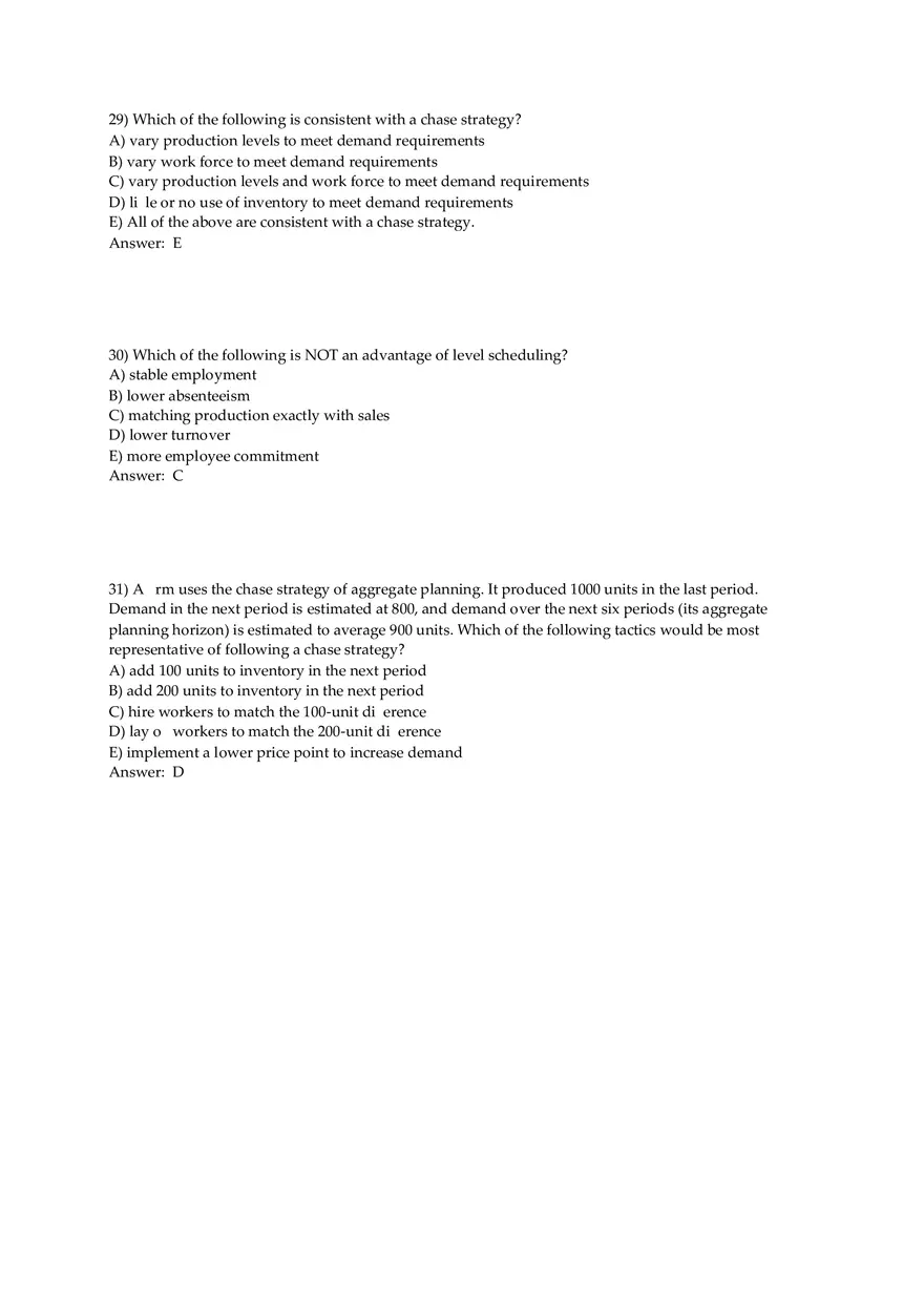 Aggregate Planning and S&OP Answer Key Part 2 - Page 4