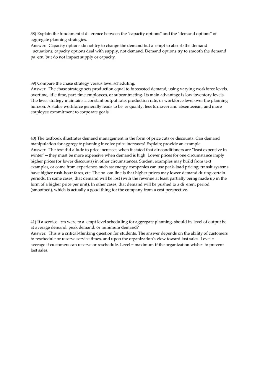 Aggregate Planning and S&OP Answer Key Part 2 - Page 6