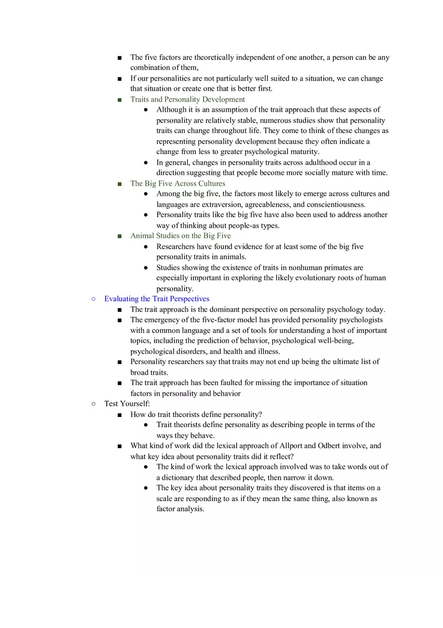 Personality Lecture Notes 12 - Page 9