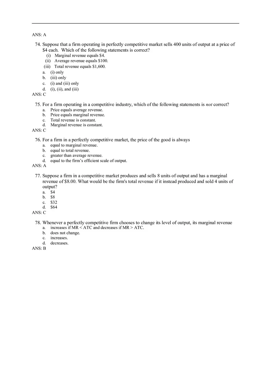 Chapter 14 Firms in Competitive Markets Answer Key Part 2 - Page 7