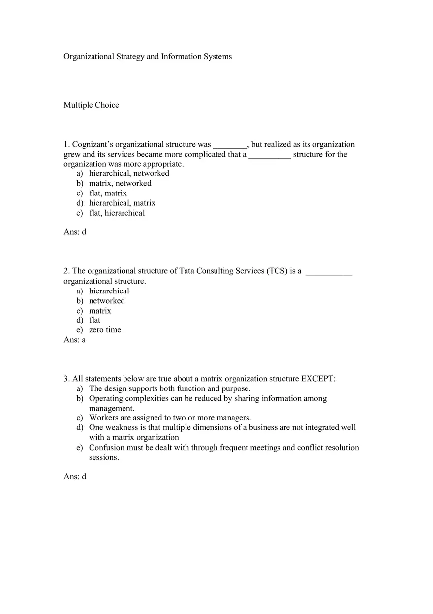 Organizational Strategy and Information Systems - Page 1
