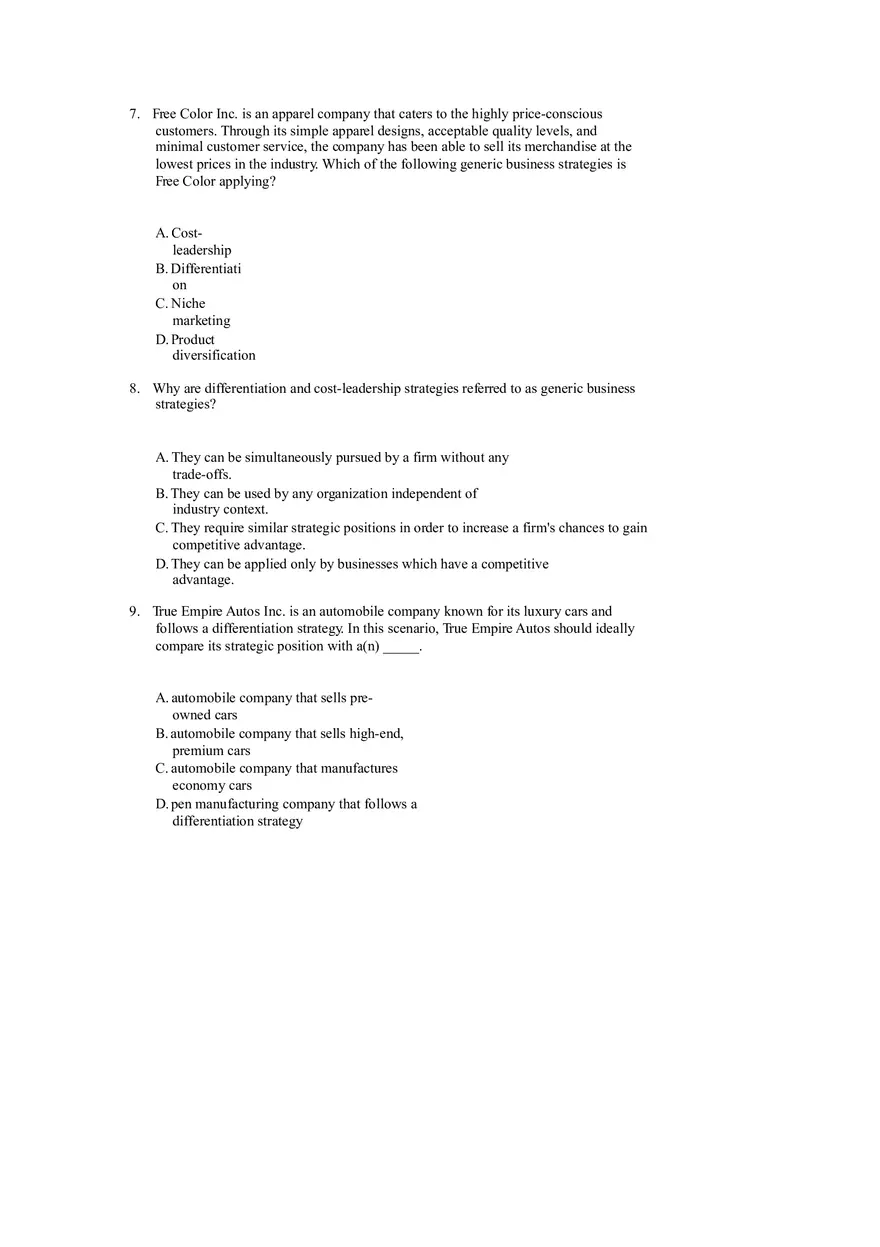 Differentiation, Cost Leadership, and Integration Part 1 - Page 3
