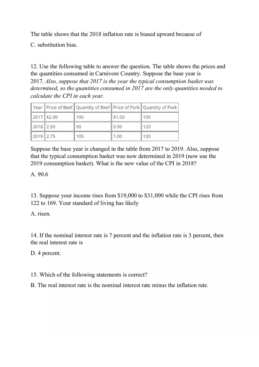 Chapter 24 Quiz Measuring the Cost of Living - Page 4