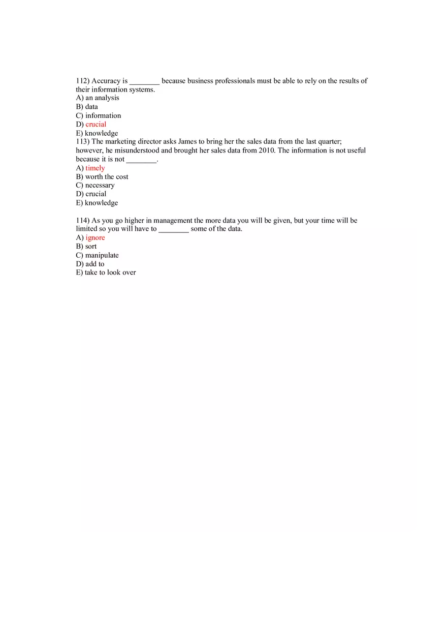 Using MIS Answer Key Part 3 - Page 8
