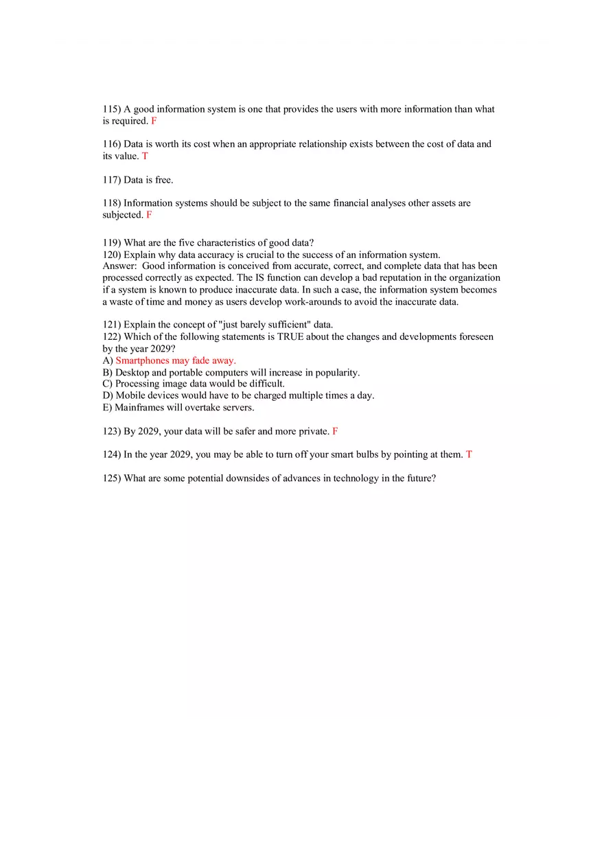 Using MIS Answer Key Part 3 - Page 9