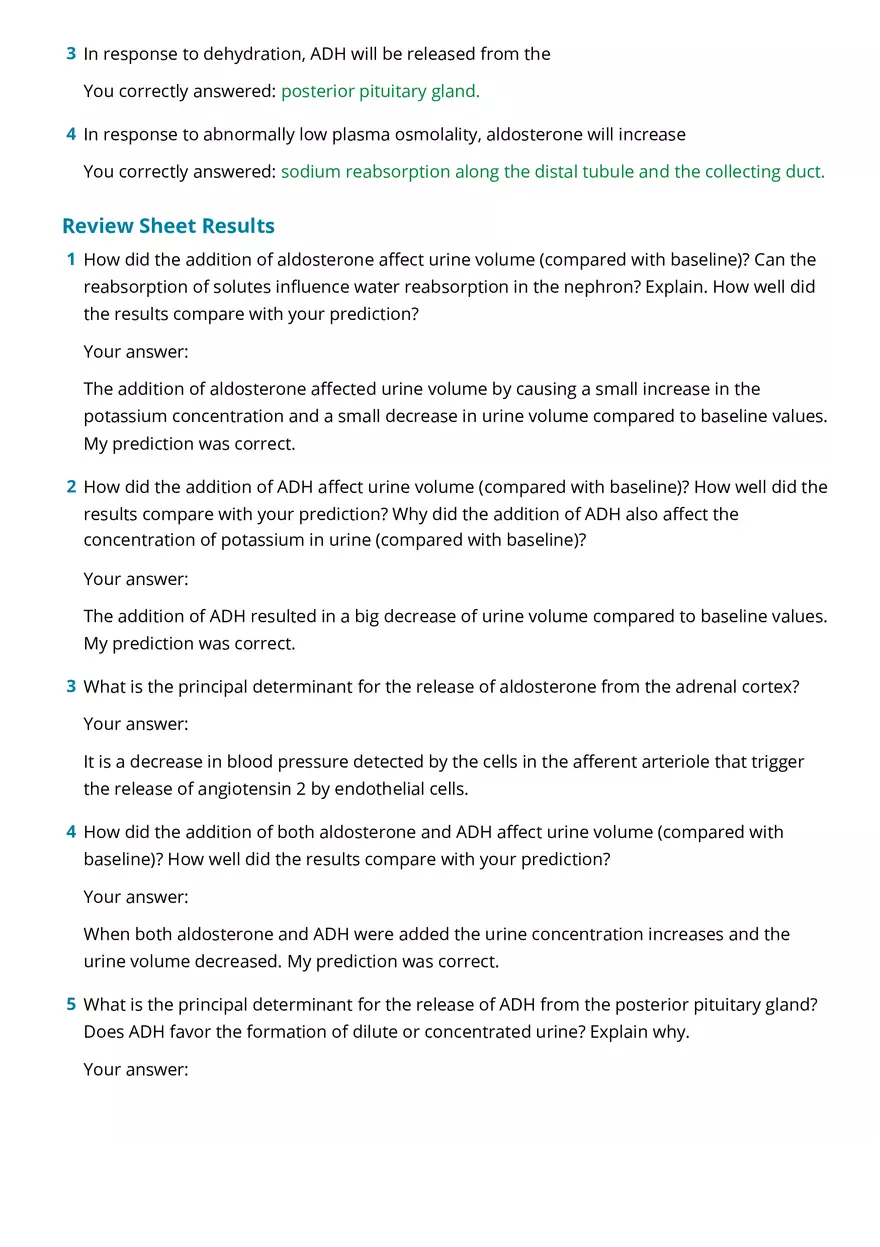 Exercise 9 The Eﬀect of Hormones on Urine Formation - Page 3
