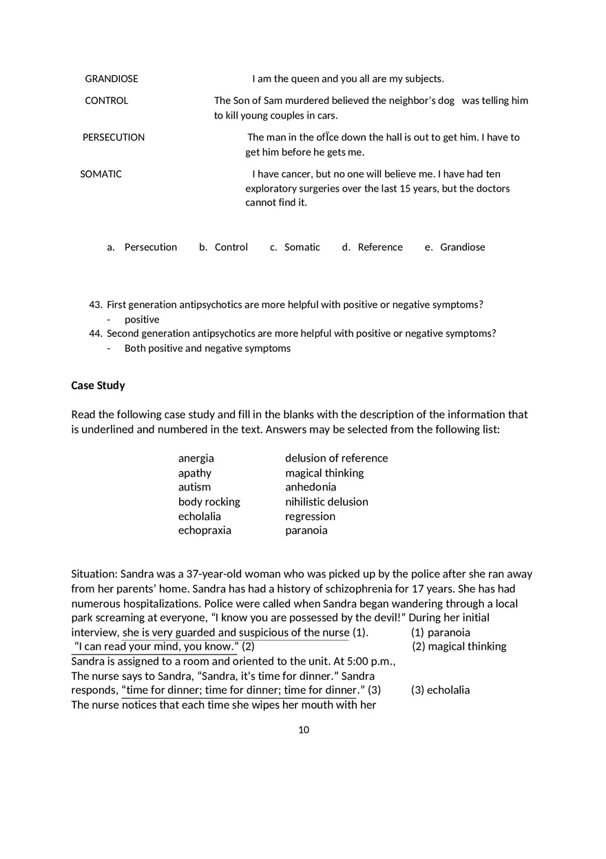Schizophrenia Worksheet Term 2 - Page 11