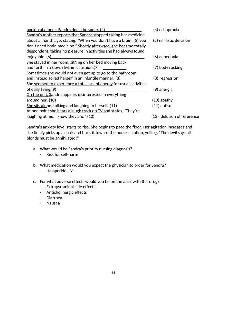Schizophrenia Worksheet Term 2 - Page 3
