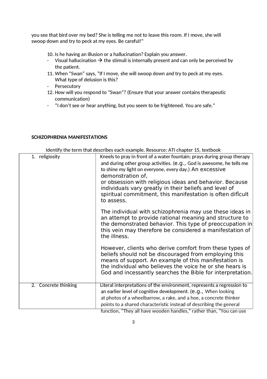 Schizophrenia Worksheet Term 2 - Page 4