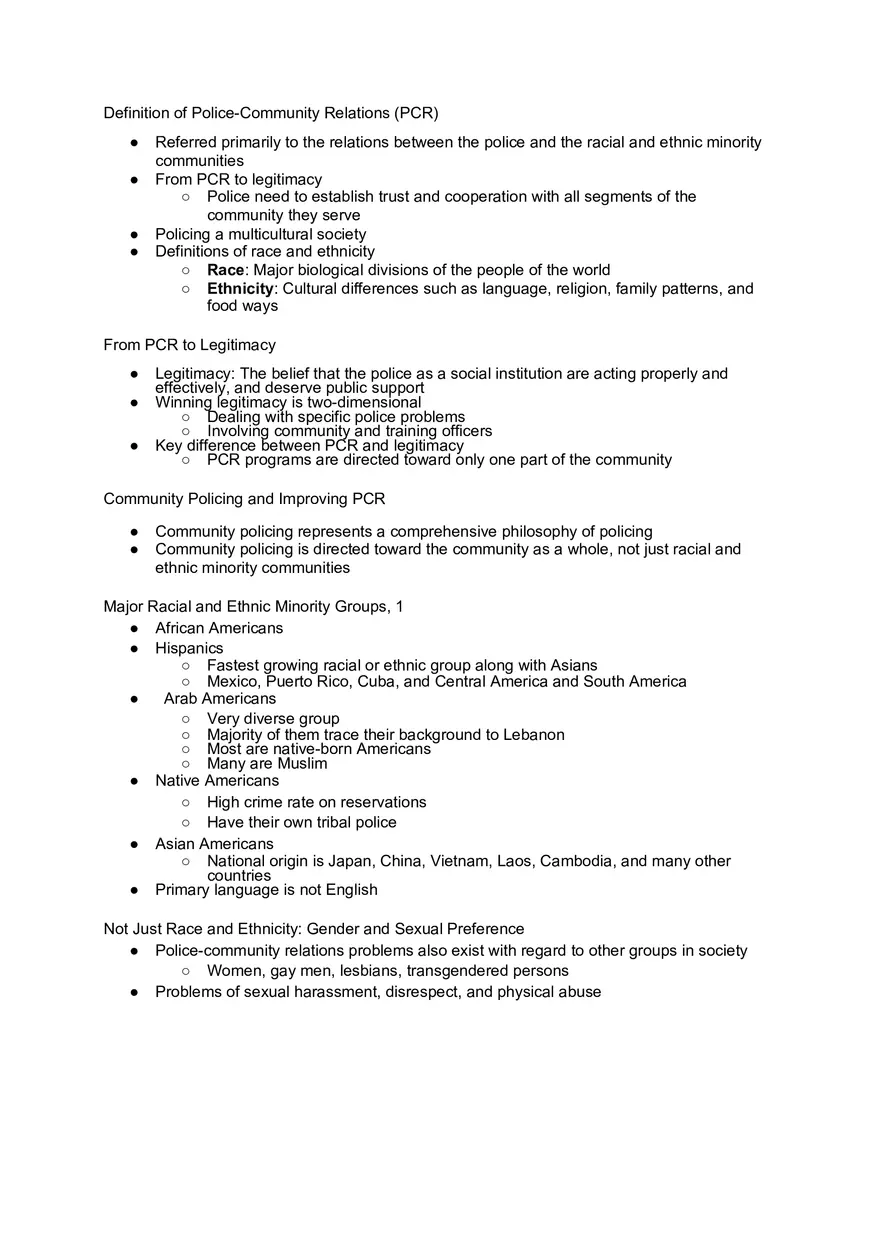 Definition of Police-Community Relations - Page 1