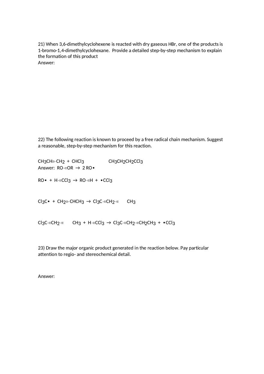 Reactions of Alkenes Part 2 - Page 1